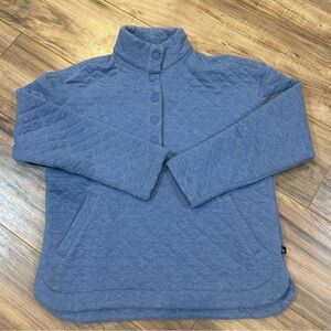 Women's Quilted Mock Neck Pullover - Blue